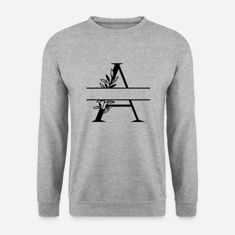 Personalisierter Blumenbrief - Unisex Pullover - Weißgrau meliert