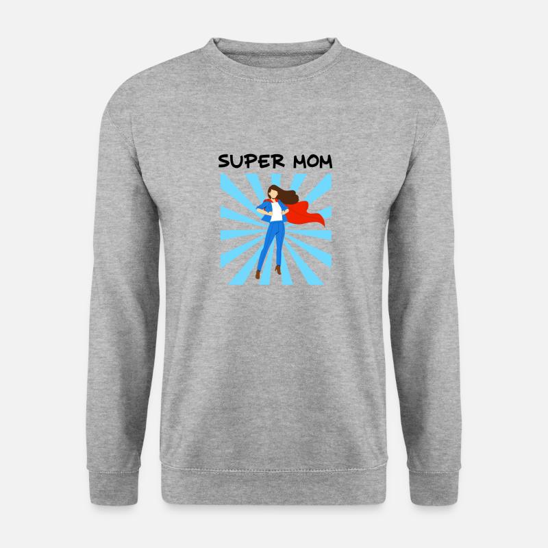 Super Mom - Unisex Pullover - Weißgrau meliert