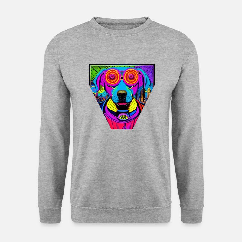 Superheldenhund #20 - Unisex Pullover - Weißgrau meliert