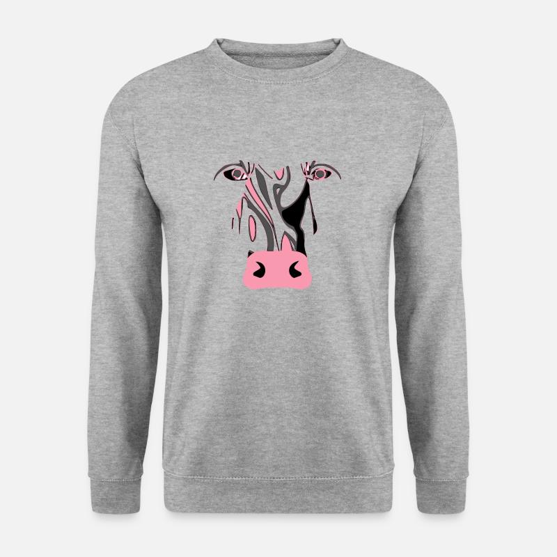 Die wütende Kuh - Unisex Pullover - Weißgrau meliert