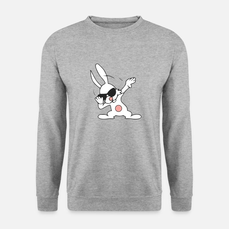 Cilo das Kaninchen, das tupft - Unisex Pullover - Weißgrau meliert