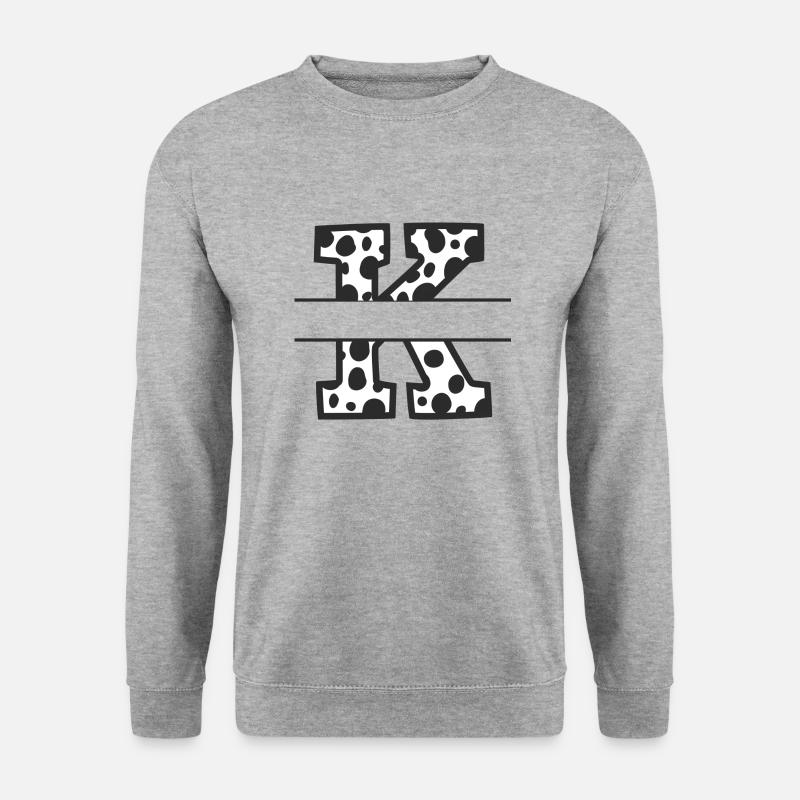 Letter K custom cow pattern - Unisex Sweatshirt - salt & pepper