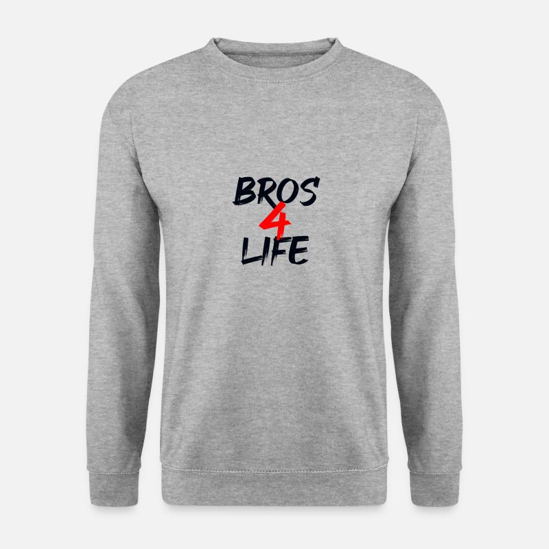 Bros 4 Life - Unisex Pullover - Weißgrau meliert