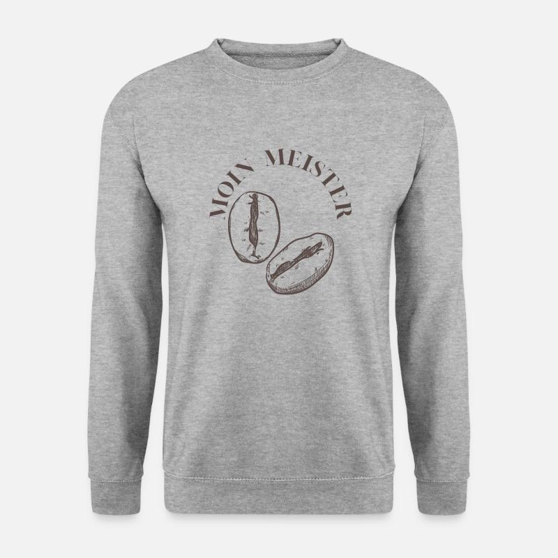Moin Meister Kaffee Design - Unisex Pullover - Weißgrau meliert
