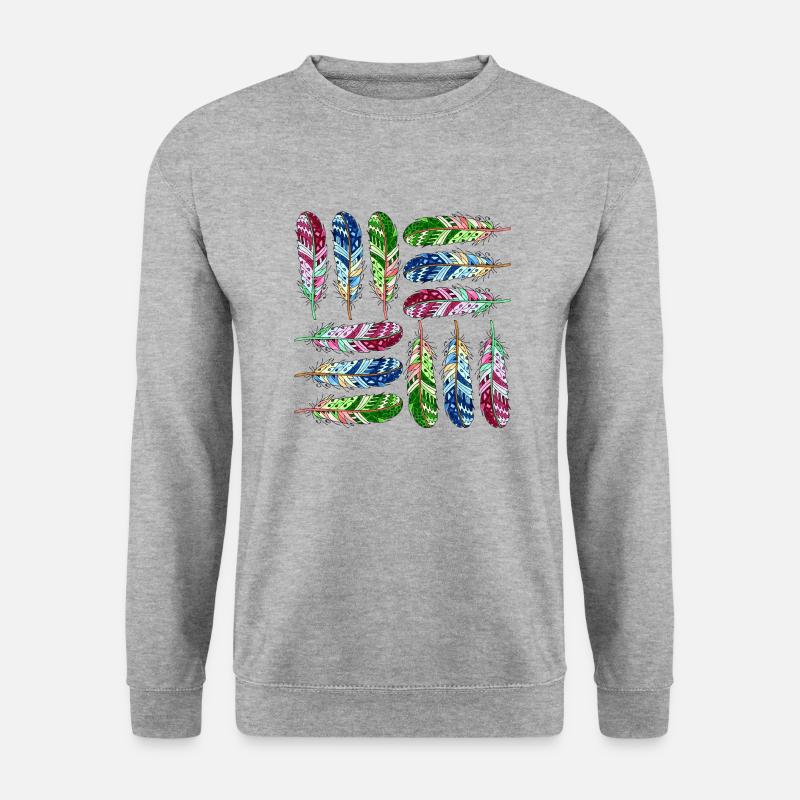 Feder - Unisex Pullover - Weißgrau meliert