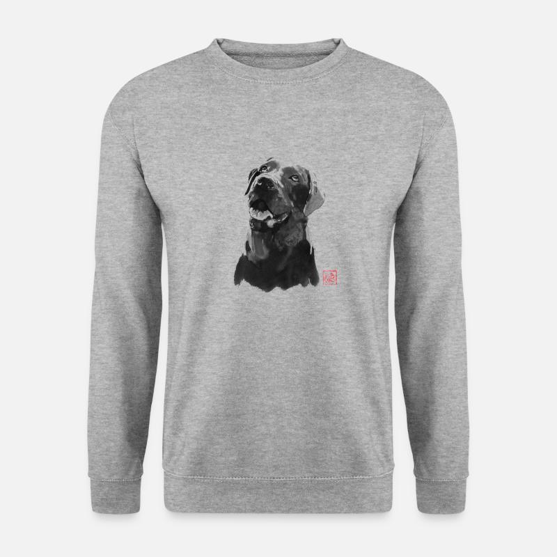 Großer Hund - Unisex Pullover - Weißgrau meliert