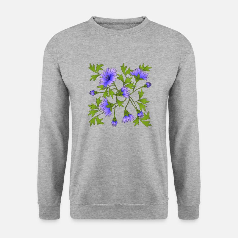 Blumen - Unisex Pullover - Weißgrau meliert