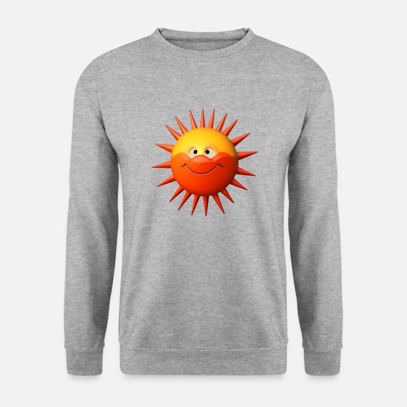 Sonne - Unisex Pullover - Weißgrau meliert