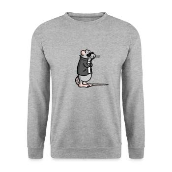 Rodent without a cause. - Unisex Sweatshirt - salt & pepper - Front - Alina (178cm) & Michal (187cm)