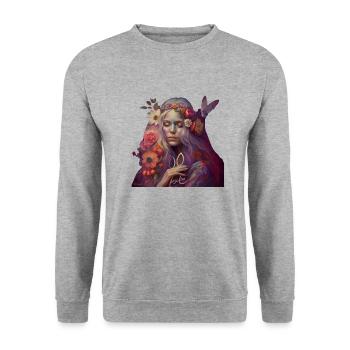 Emma La lutine - Sweat-shirt Unisexe - gris chiné - Devant - Alina (178cm) & Michal (187cm)