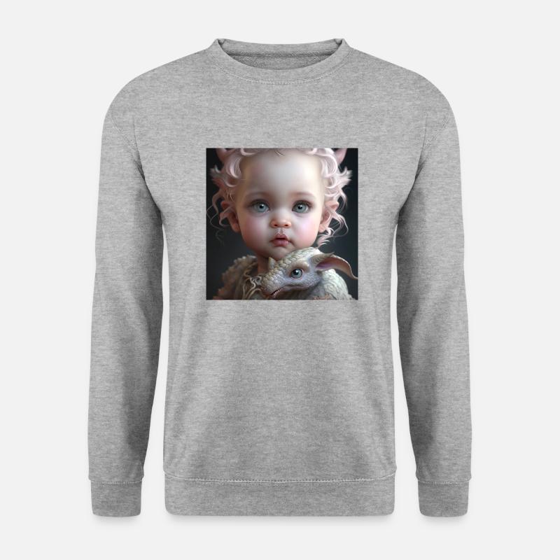 Fantasy Girl Geschenk - Unisex Pullover - Weißgrau meliert