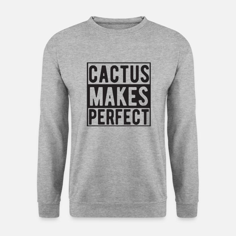 Cactus makes Perfect - Unisex Pullover - Weißgrau meliert