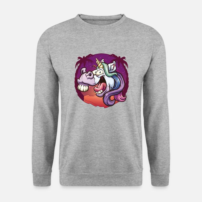unicorn crazy 02 - Unisex Pullover - Weißgrau meliert