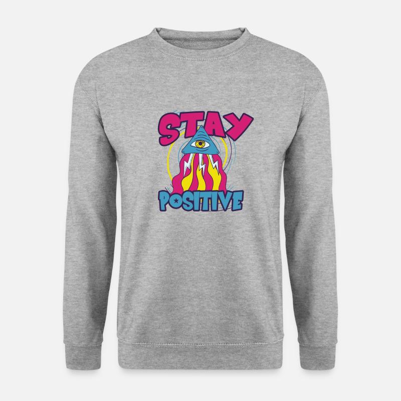 Stay Positive - Unisex Pullover - Weißgrau meliert