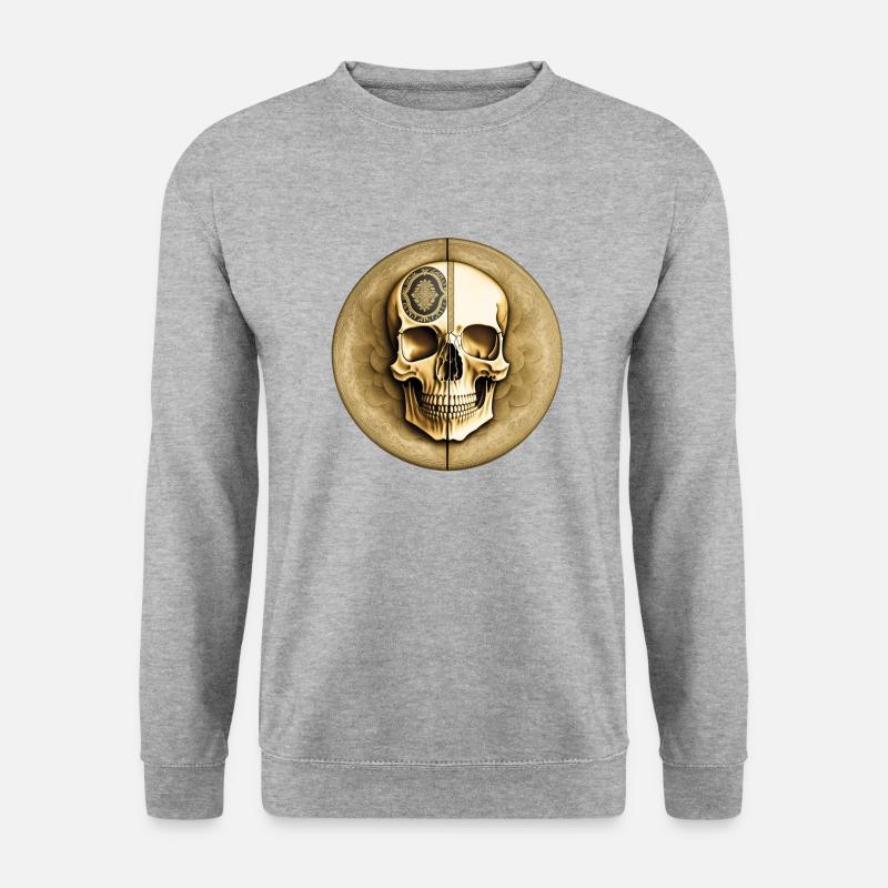 Ein Totenkopf der besonderen Art - Unisex Pullover - Weißgrau meliert