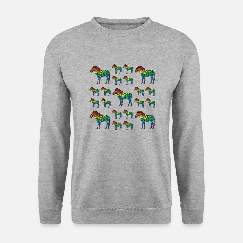 Zebras - Unisex Pullover - Weißgrau meliert