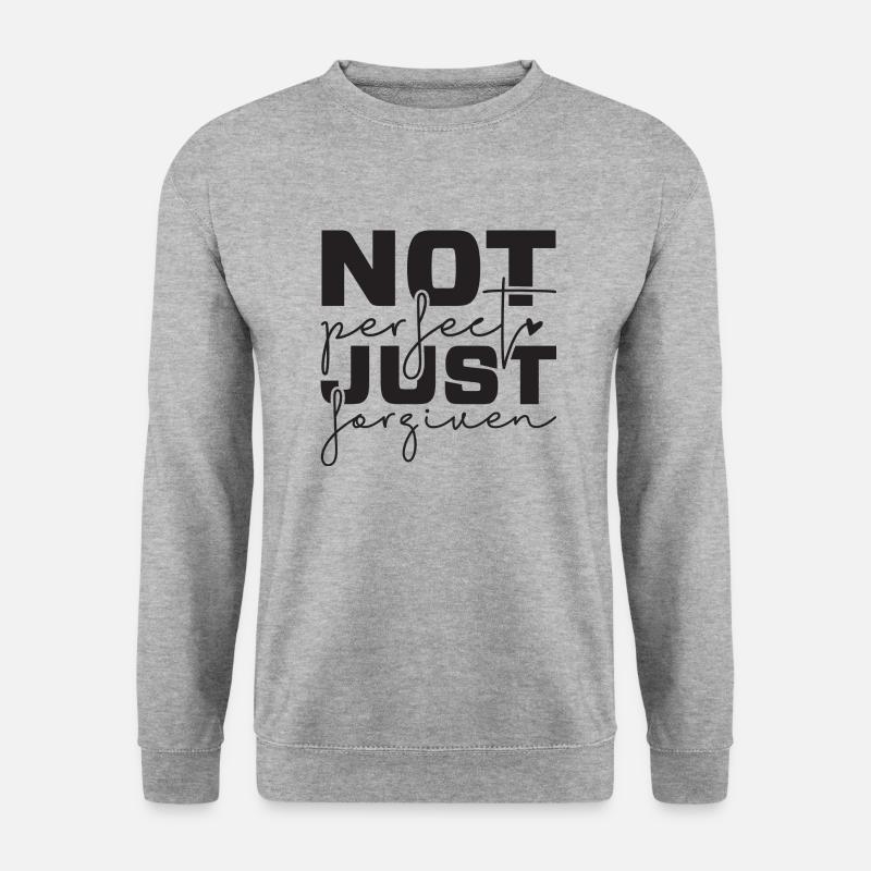 Not perfect just forgiven - Unisex Pullover - Weißgrau meliert