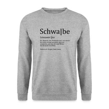 Schwabe Synonym - Unisex Pullover - Weißgrau meliert - Vorne - Alina (178cm) & Michal (187cm)