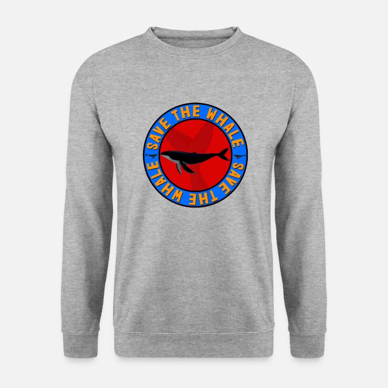 Rettet den Wal - Unisex Pullover - Weißgrau meliert