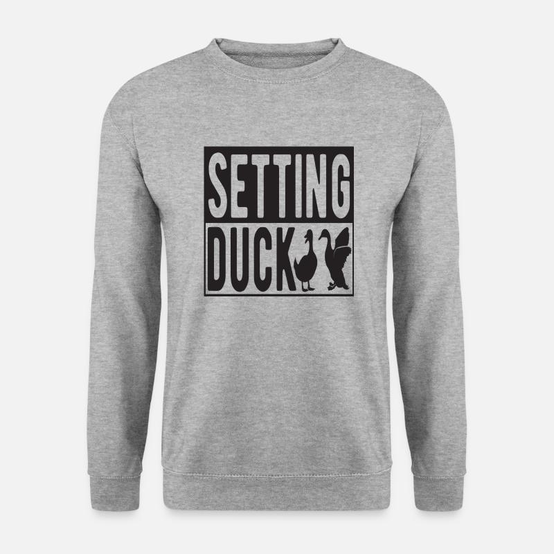 Setting Duck - Unisex Pullover - Weißgrau meliert