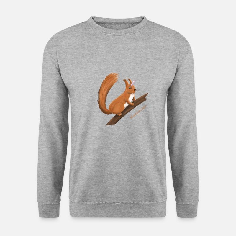 Einhörnchen - Unisex Pullover - Weißgrau meliert
