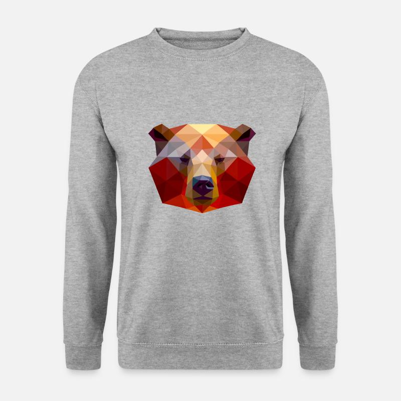 Bär - Unisex Pullover - Weißgrau meliert