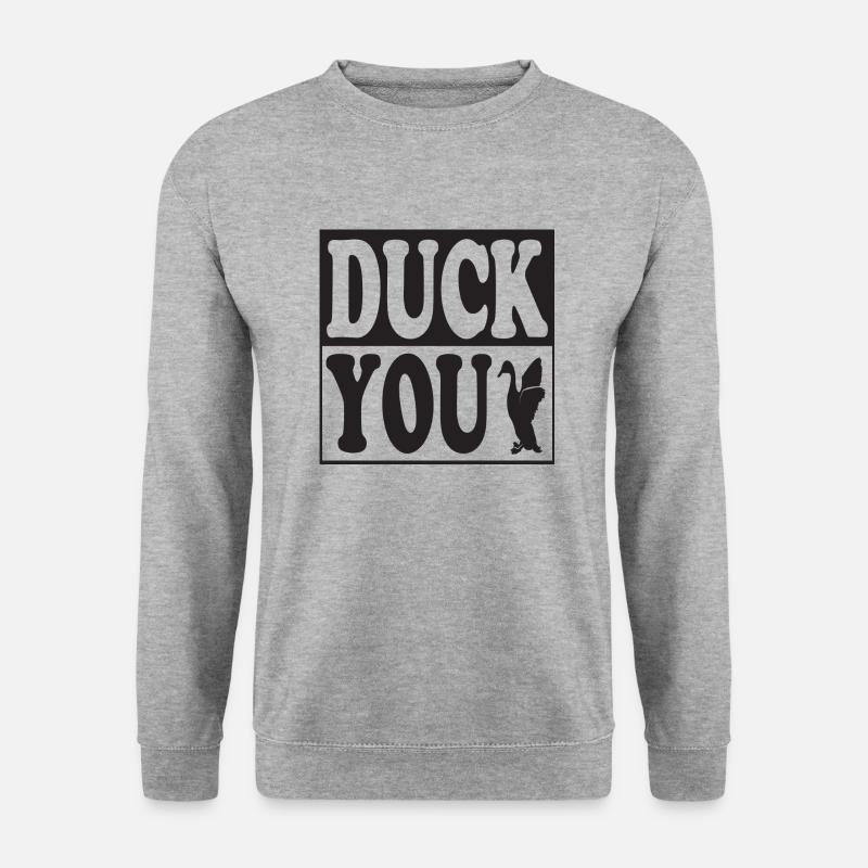 Duck You - Unisex Pullover - Weißgrau meliert