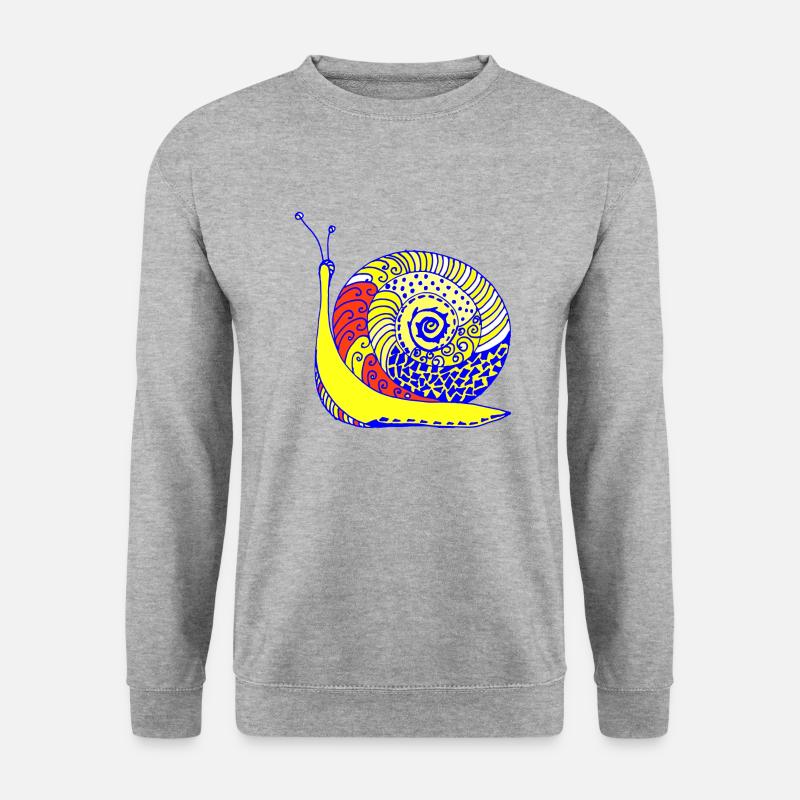 Schnecke - Unisex Pullover - Weißgrau meliert