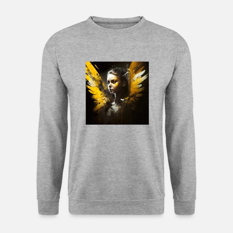 Schöne Engelsfrau - Unisex Pullover - Weißgrau meliert