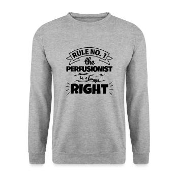 PERFUSIONIS funny gift - Unisex Sweatshirt - salt & pepper - Front - Alina (178cm) & Michal (187cm)
