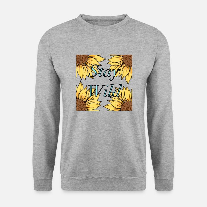 Bleib wild - Unisex Pullover - Weißgrau meliert