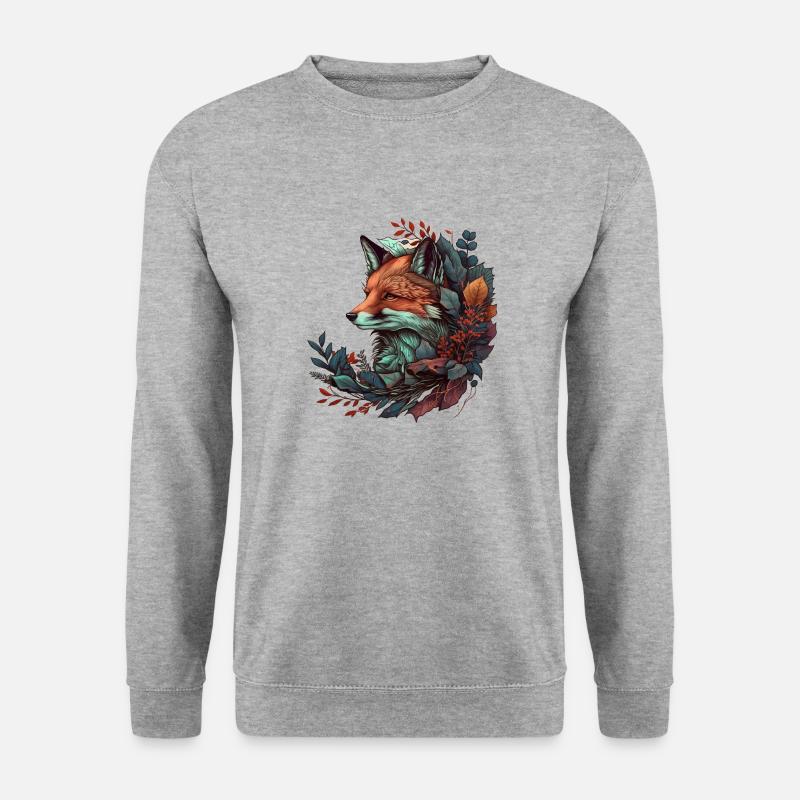Fuchs Tattoo Geschenk - Unisex Pullover - Weißgrau meliert