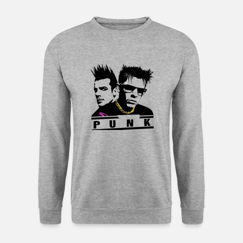 Punk Hip Hop - Unisex Pullover - Weißgrau meliert
