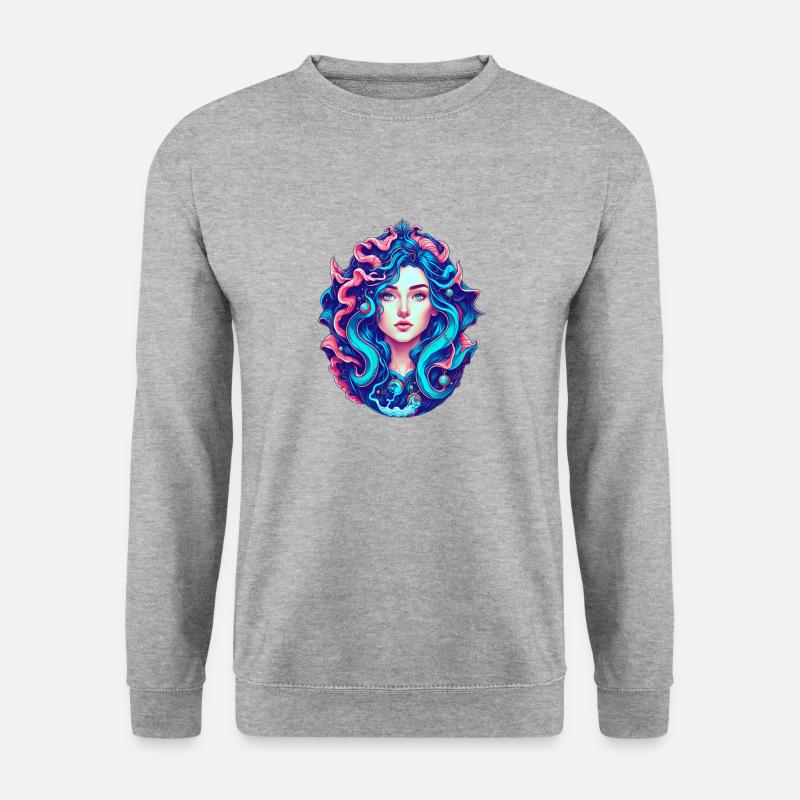 Wassermann - Sternzeichen - Unisex Pullover - Weißgrau meliert