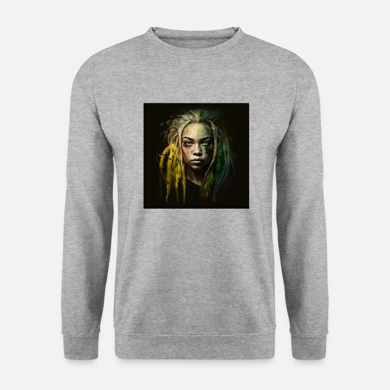 Face Frau Dreadlocks n°16 - Unisex Pullover - Weißgrau meliert