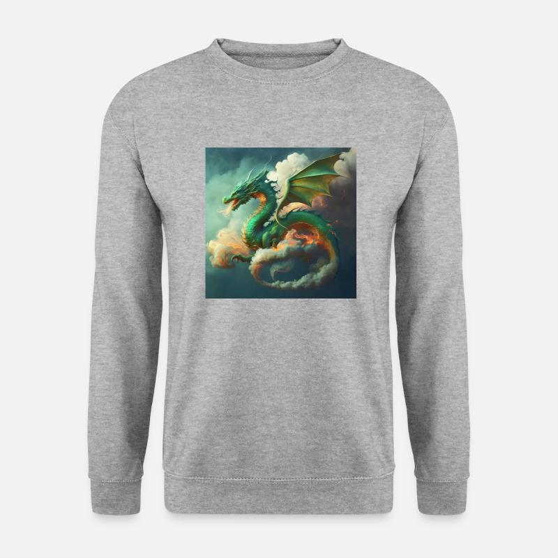 Mike FOX Drache3a - Unisex Pullover - Weißgrau meliert