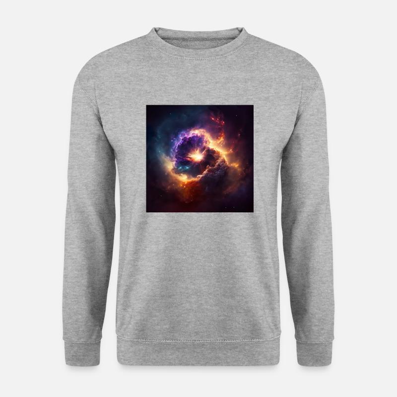 Kosmisches Universum n°8 - Unisex Pullover - Weißgrau meliert