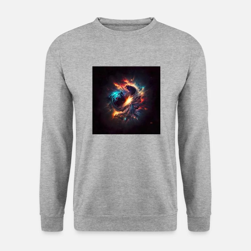 Kosmisches Universum Nr. 1 - Unisex Pullover - Weißgrau meliert