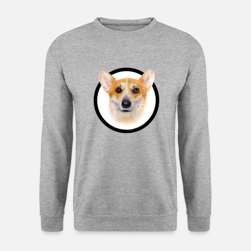 Corgi - Unisex Pullover - Weißgrau meliert