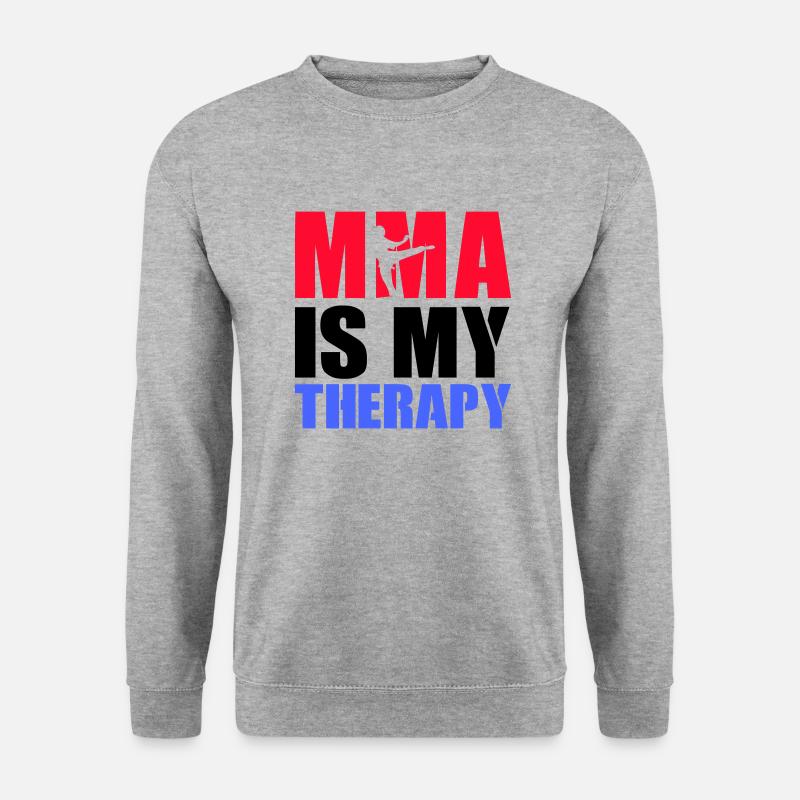 mma therapy - Unisex Pullover - Weißgrau meliert