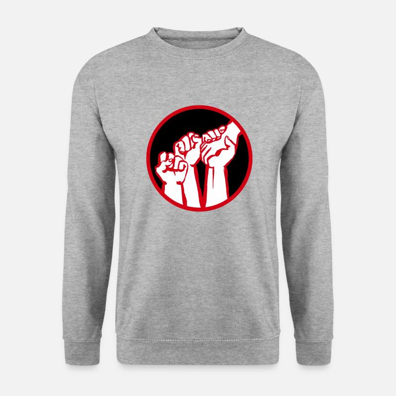 fäuste2c - Unisex Pullover - Weißgrau meliert