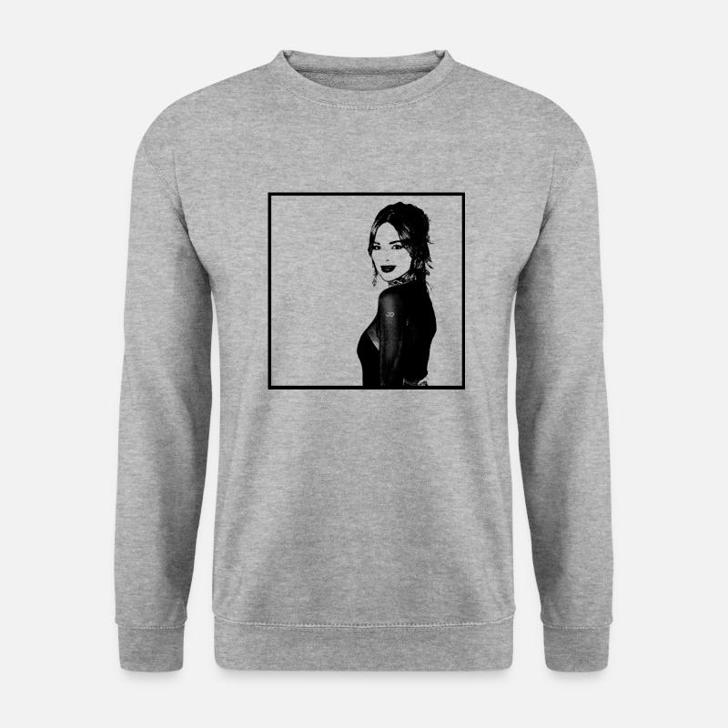 Porträt einer Frau 41 - Unisex Pullover - Weißgrau meliert