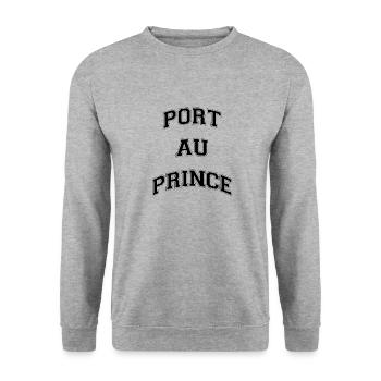 Port-au-prince - Haïti - 509 - Kreyol Sat - Sweat-shirt Unisexe - gris chiné - Devant - Alina (178cm) & Michal (187cm)