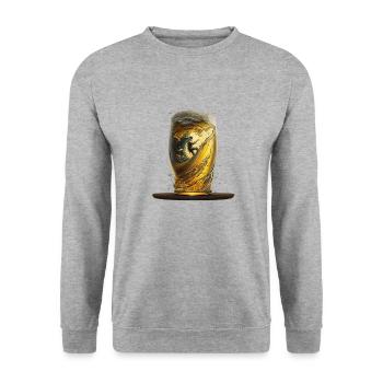Verre à bière avec surfeur sur vague - Sweat-shirt Unisexe - gris chiné - Devant - Alina (178cm) & Michal (187cm)
