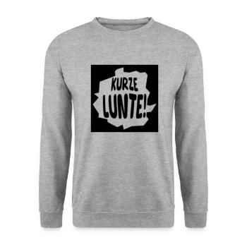 kurze lunte - Unisex Pullover - Weißgrau meliert - Vorne - Alina (178cm) & Michal (187cm)