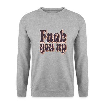 Funk you up - Unisex Pullover - Weißgrau meliert - Vorne - Alina (178cm) & Michal (187cm)
