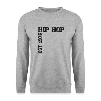 Hip Hop Est. 1976 - Unisex Pullover - Weißgrau meliert - Vorne - Alina (178cm) & Michal (187cm)