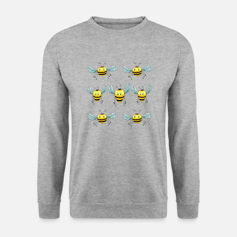 Bienen - Unisex Pullover - Weißgrau meliert