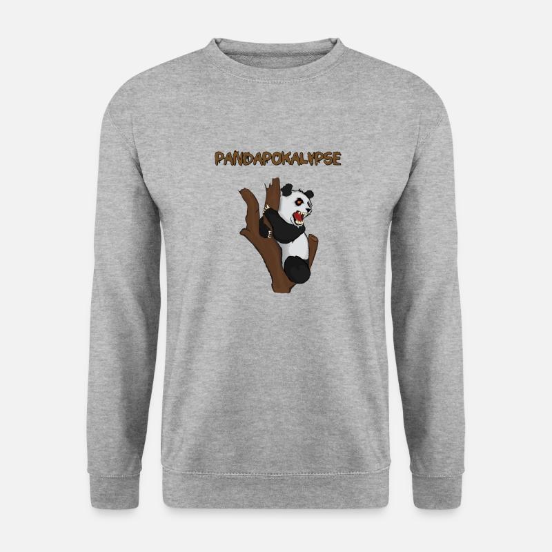 Pandapokalypse - Unisex Pullover - Weißgrau meliert