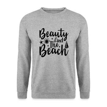 Beauty And The Beach - Unisex Pullover - Weißgrau meliert - Vorne - Alina (178cm) & Michal (187cm)